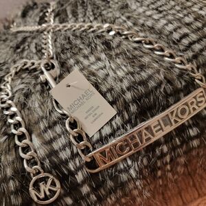 NEW MICHAEL Michael Kors Silver Chain Belt